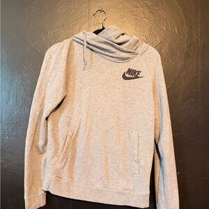 Nike Gray Pullover Hoodie with Black Logo